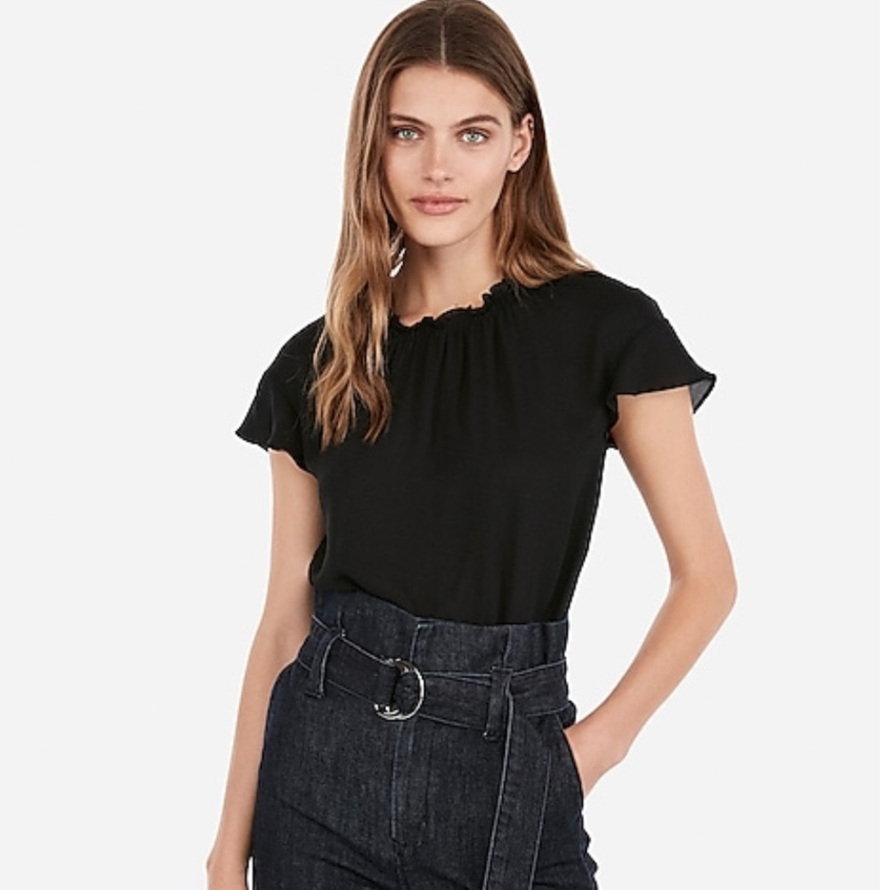 Express // NWT ruffle mock neck top